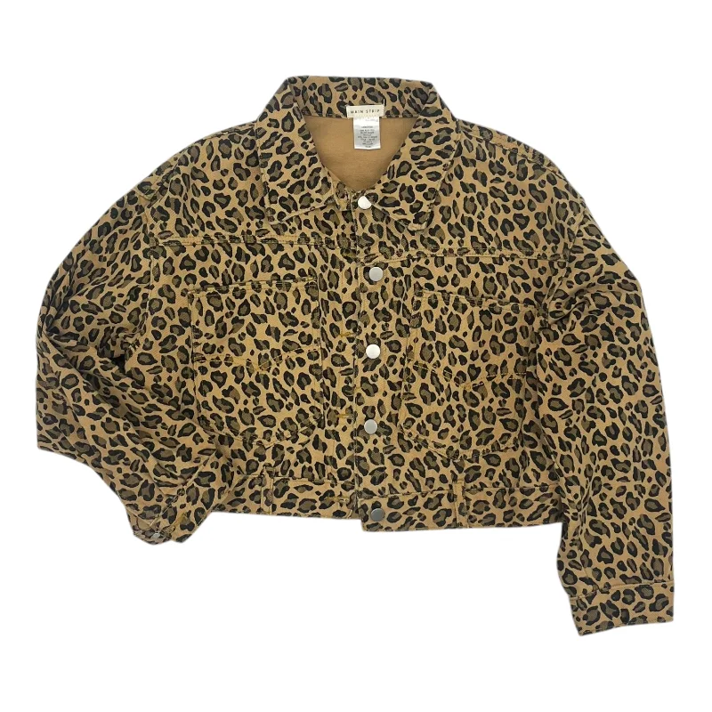 Men's comfortable field jacket-Jacket Denim By Main Strip In Animal Print, Size:S