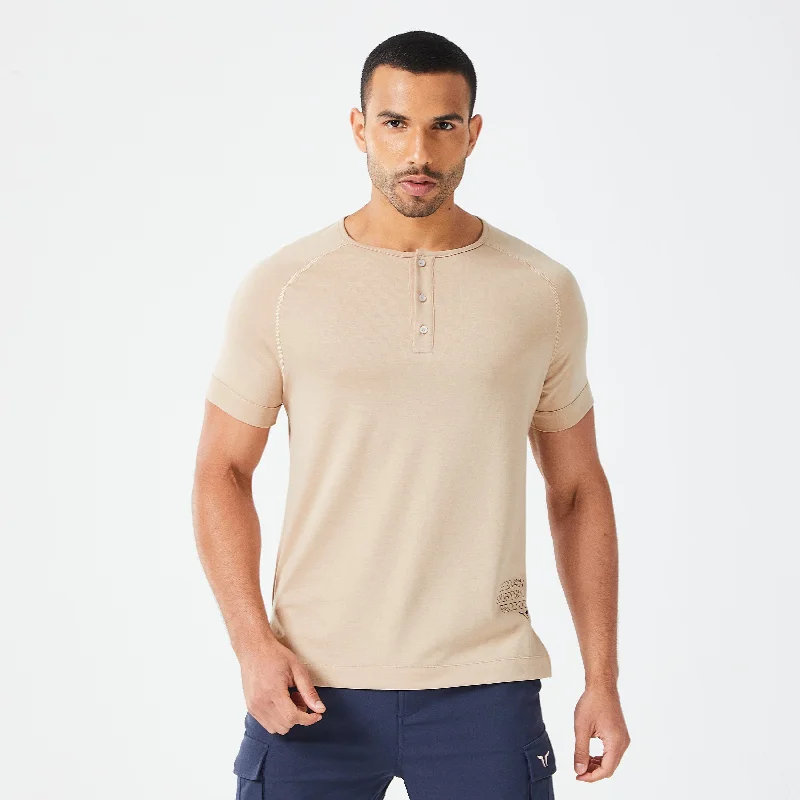 Men's classic fit t-shirt-Code Henley Tee - Cobblestone