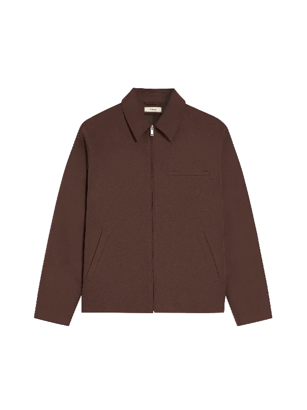 Men's functional windbreaker-Mens Organic Cotton Harrington Jacket—chestnut brown