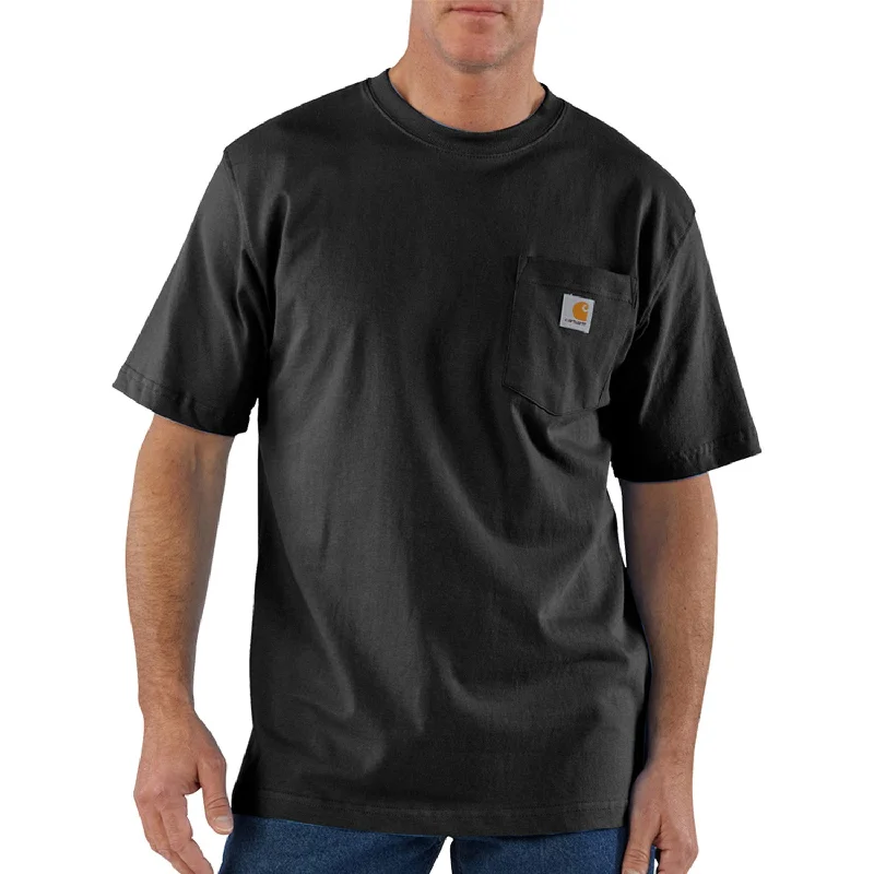 Men's seamless t-shirt-Carhartt Men's Short Sleeve Pocket T-Shirt_Black