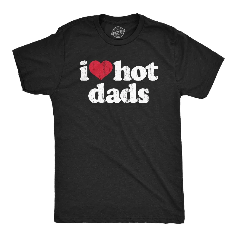 Men's hand-painted t-shirt-I Heart Hot Dads Men's T Shirt