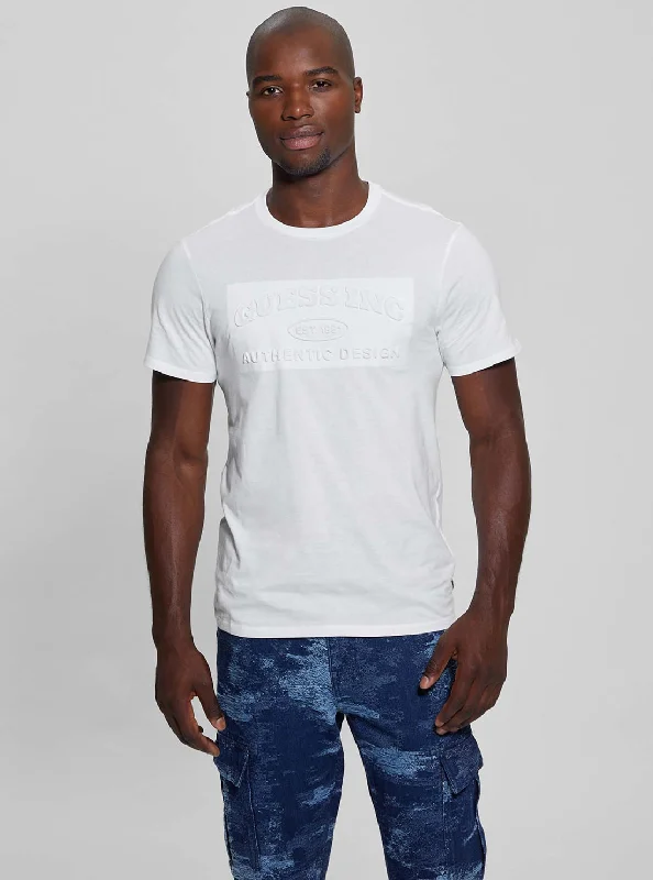 Men's vintage wash t-shirt-White Club Logo T-Shirt