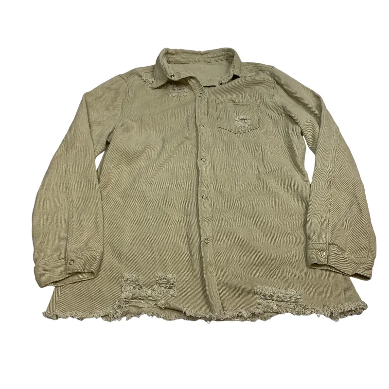 Men's summer windbreaker-Jacket Denim By Cme In Tan Denim, Size: L