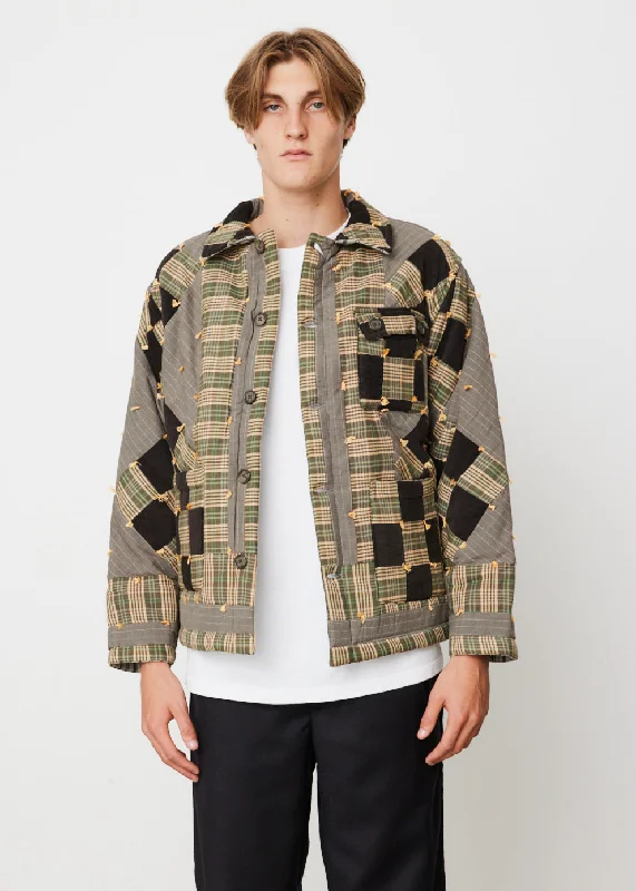 Men's summer bomber-Corduroy Nine Patch Quilt Jacket