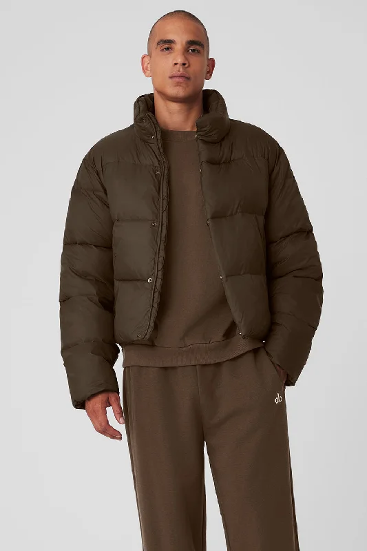 Men's breathable utility coat-Platinum Puffer - Espresso