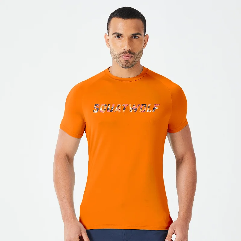 Men's moisture-control t-shirt-Motion Tee - Persimmon Orange