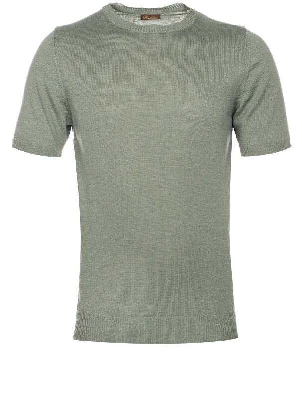 Men's classic fit t-shirt-Knitted T-shirt Green