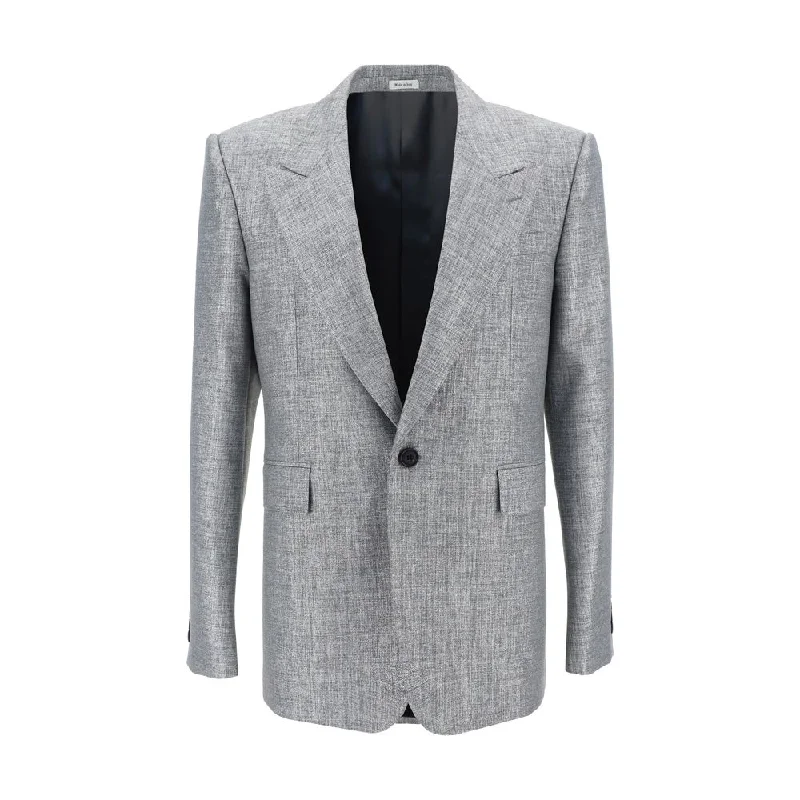 Men's performance rain jacket-Alexander McQueen Blazer Men's Jacket