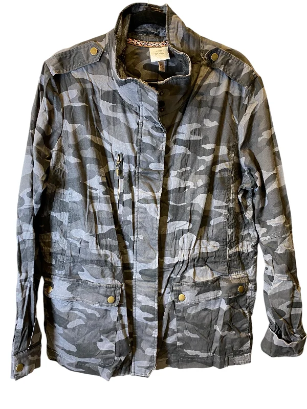 Men's sporty utility jacket-Jacket Utility By Knox Rose In Camouflage Print, Size: Xxl