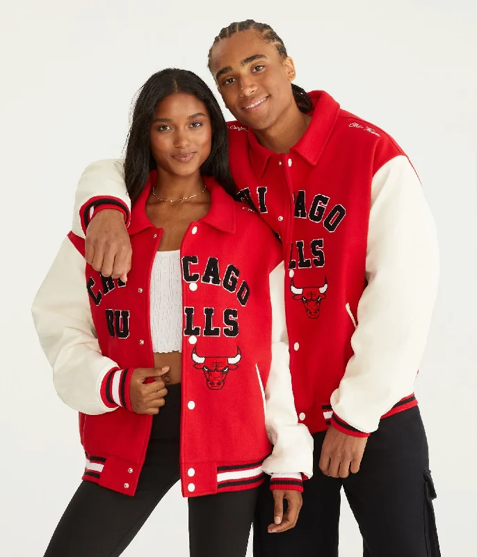 Men's pre-shrunk fleece jacket-Aeropostale Chicago Bulls Bomber Jacket