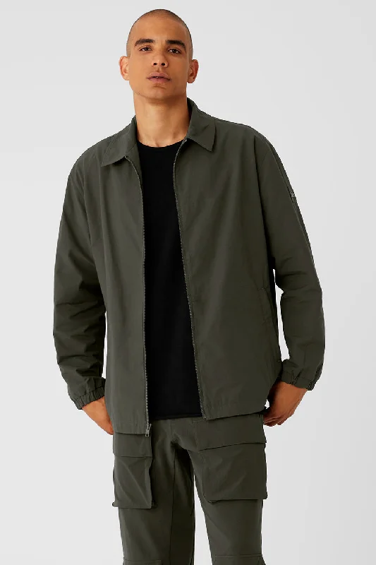 Men's relaxed fit field coat-Torrent Overshirt - Stealth Green