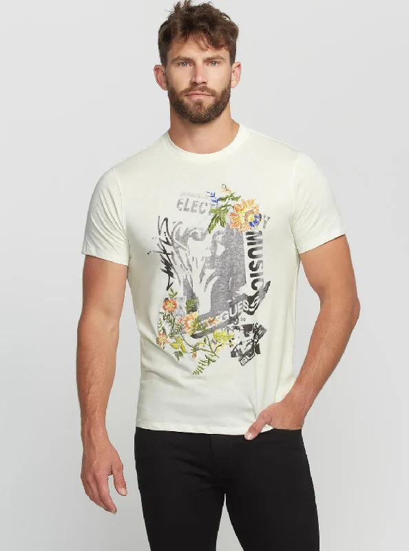 Men's organic cotton t-shirt-Eco White Electric Music T-Shirt