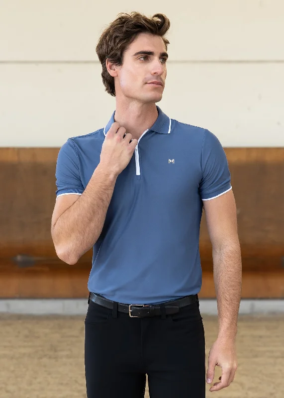 Men's pre-shrunk athletic polo shirt-Core Polo Shirt (Dusty Blue)