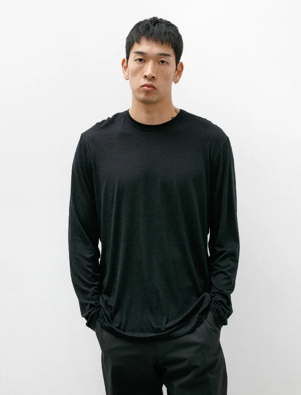 Men's eco-friendly bamboo t-shirt-Frame LS Shirt Black