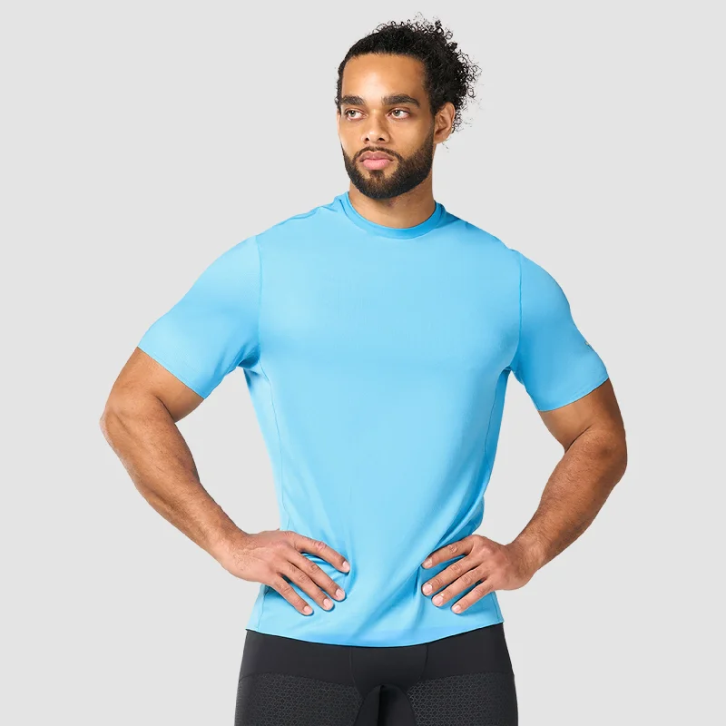 Men's longline t-shirt-LAB360° TDry™ Pro Tee - Cyan Blue