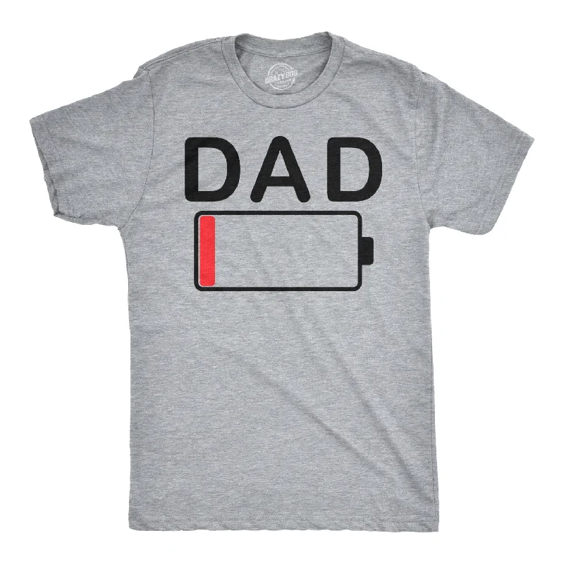 Men's distressed t-shirt-Dad Battery Low Men's T Shirt