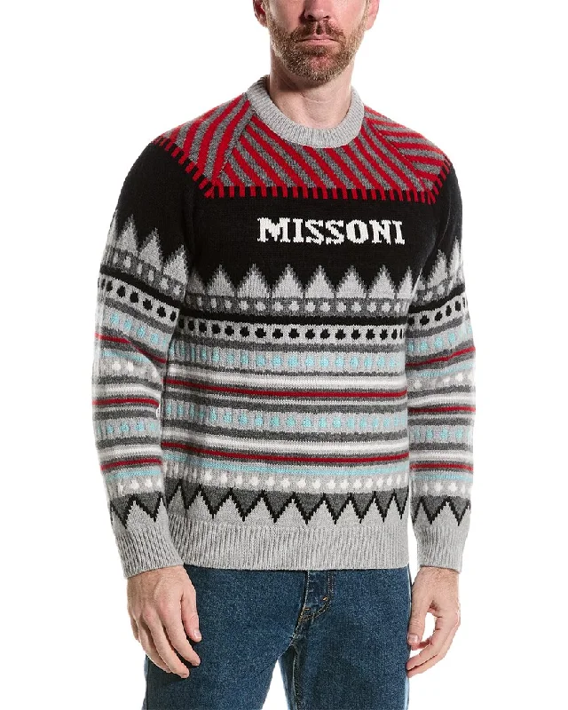 Men's classic sweater-Missoni Wool-Blend Crewneck Sweater