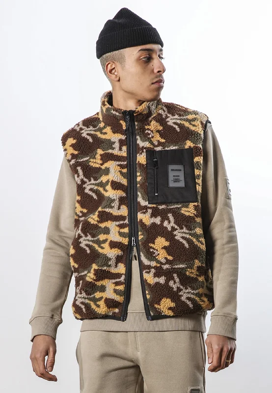 Men's high-performance utility jacket-BORG GILET CAMO