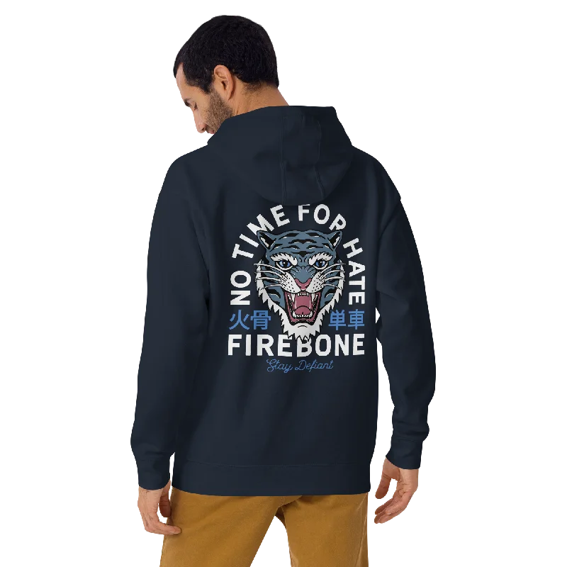 Men's relaxed fit hoodie-No Time For Hate - Navy hoodie