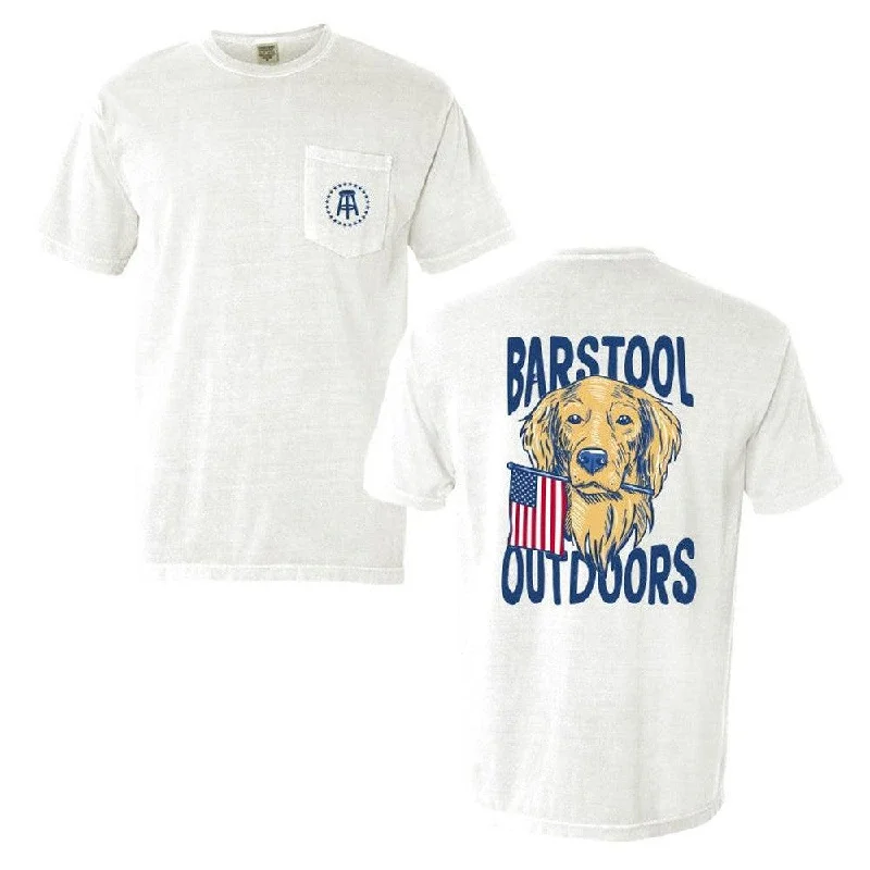 Men's classic fit t-shirt-Barstool Outdoors Dog USA Pocket Tee