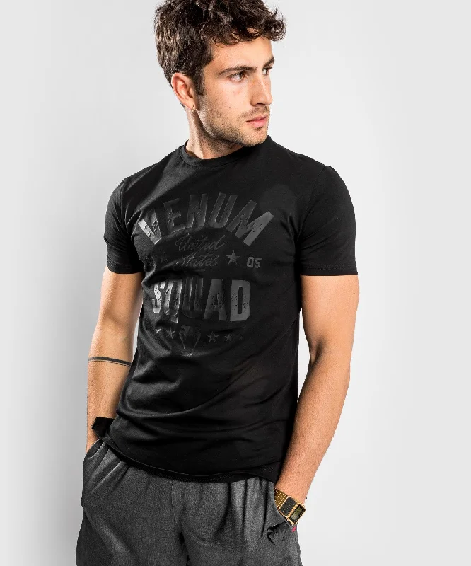 Men's lightweight travel t-shirt-Venum Squad T-Shirt - Black/Black