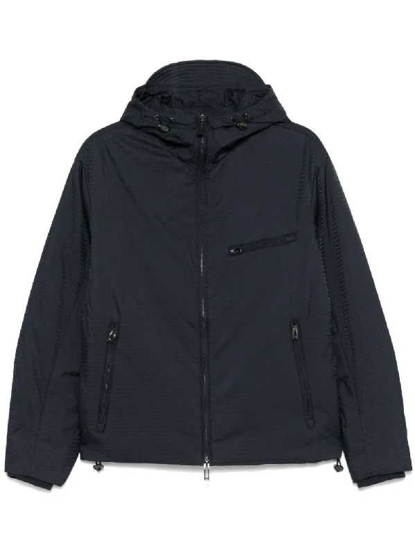 Men's eco-conscious windbreaker-Emporio Armani Men's Coats blue