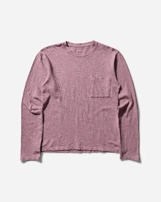 Men's distressed t-shirt-Men's Amuse Knit Pocket Longsleeve T-Shirt Pink