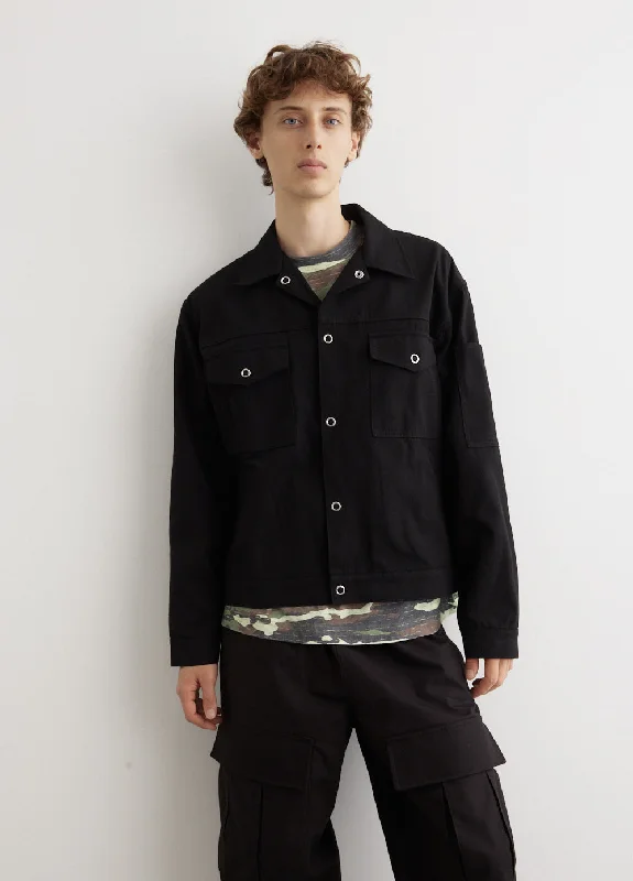 Men's sustainable utility jacket-Ourle Cotton Mix Twill Jacket