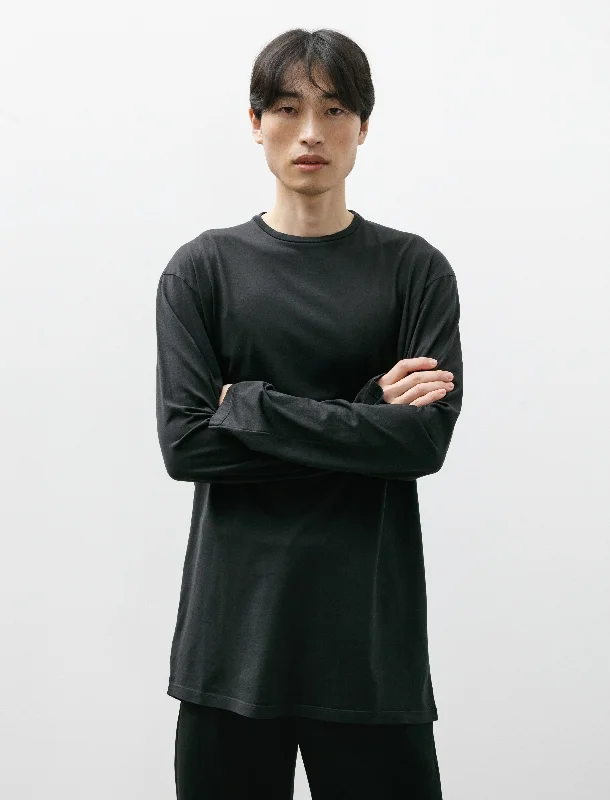 Men's seamless t-shirt-T-Shirt Roundneck Black Jersey