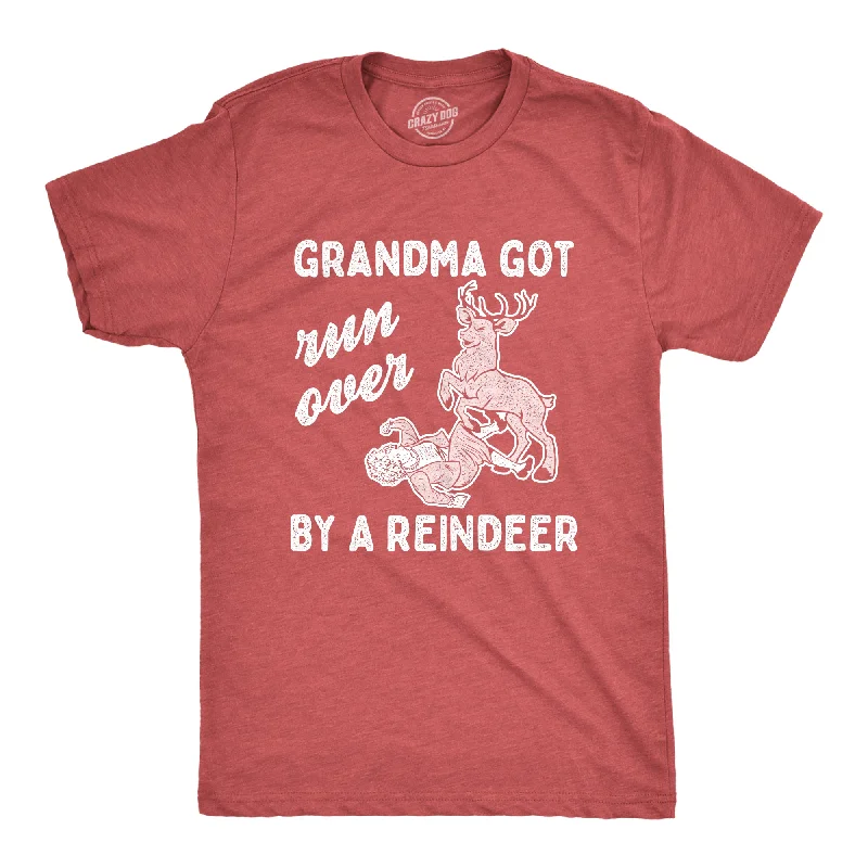 Men's unique design t-shirt-Grandma Got Run Over By A Reindeer Men's T Shirt