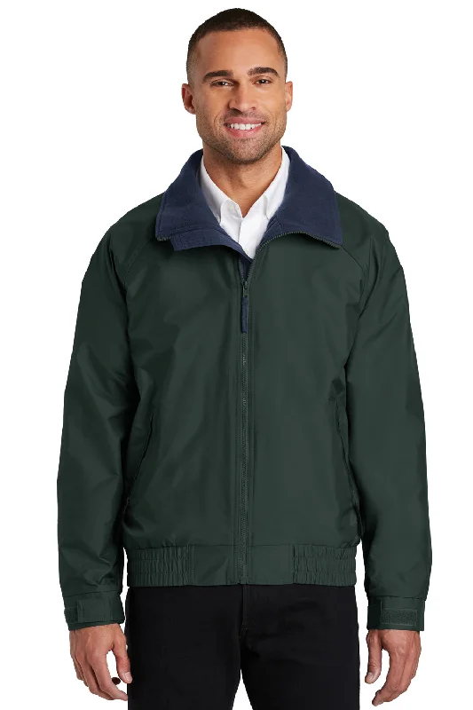 Men's durable raincoat-Port Authority Mens Competitor Wind & Water Resistant Full Zip Jacket - True Hunter Green - Closeout