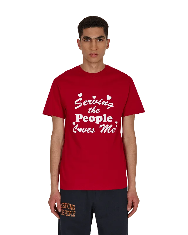 Men's vintage wash t-shirt-Loves Me T-Shirt Red