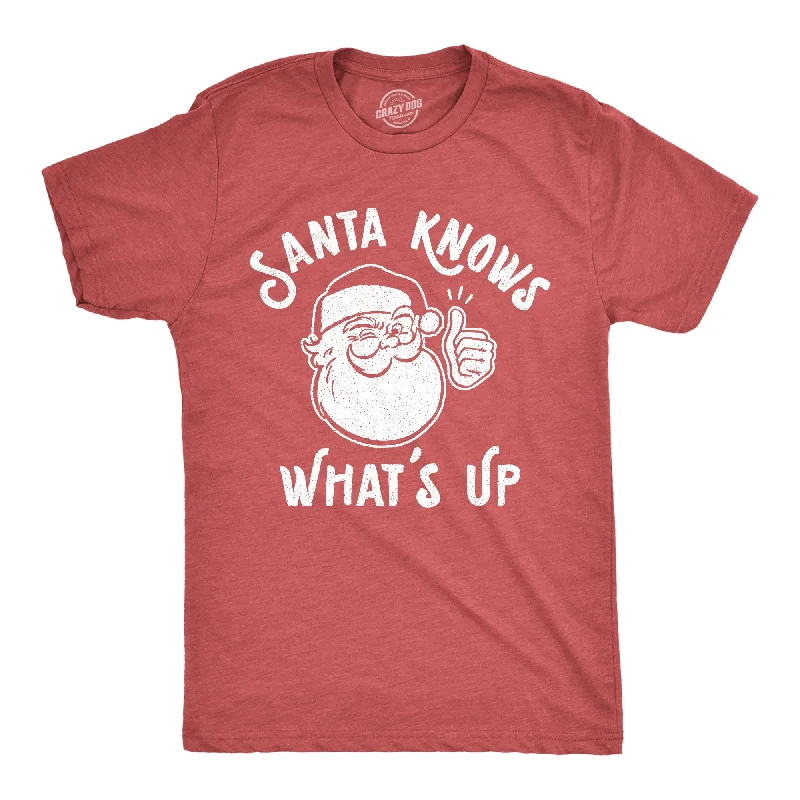 Men's fitted muscle t-shirt-Santa Knows What's Up Men's T Shirt