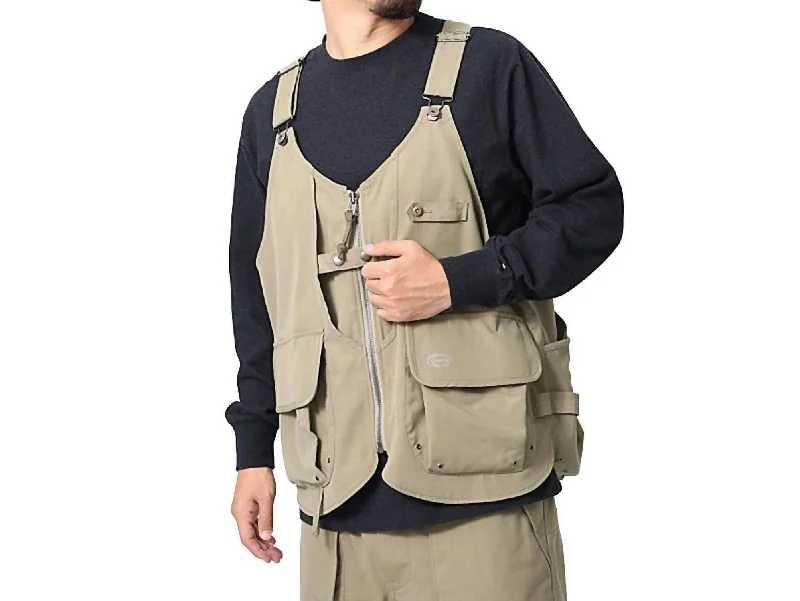 Men's ultra-comfortable softshell-Takibi Ripstop Vest In Beige