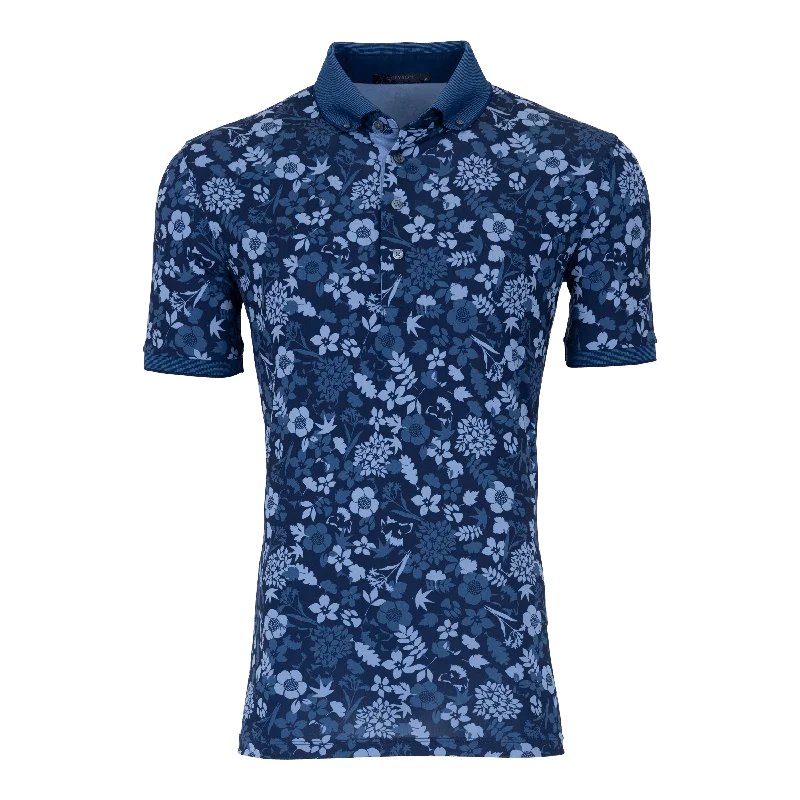 Men's lightweight casual polo shirt-Wild Flower Polo