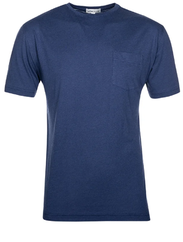 Men's lightweight travel t-shirt-Summer Soft Pocket T Shirt Atlantic Blue