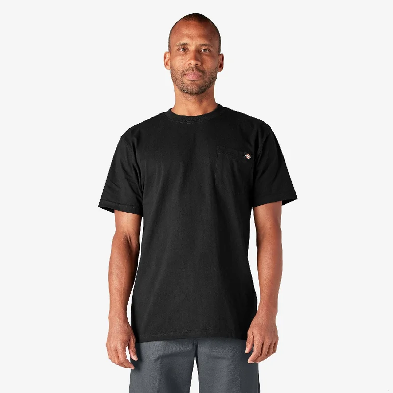 Men's quick-dry sports t-shirt-Dickies Men's Heavyweight Short Sleeve Pocket T-Shirt_Black