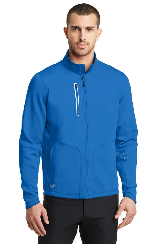 Men's pre-washed anorak-Ogio Mens Endurance Fulcrum Full Zip Jacket - Electric Blue