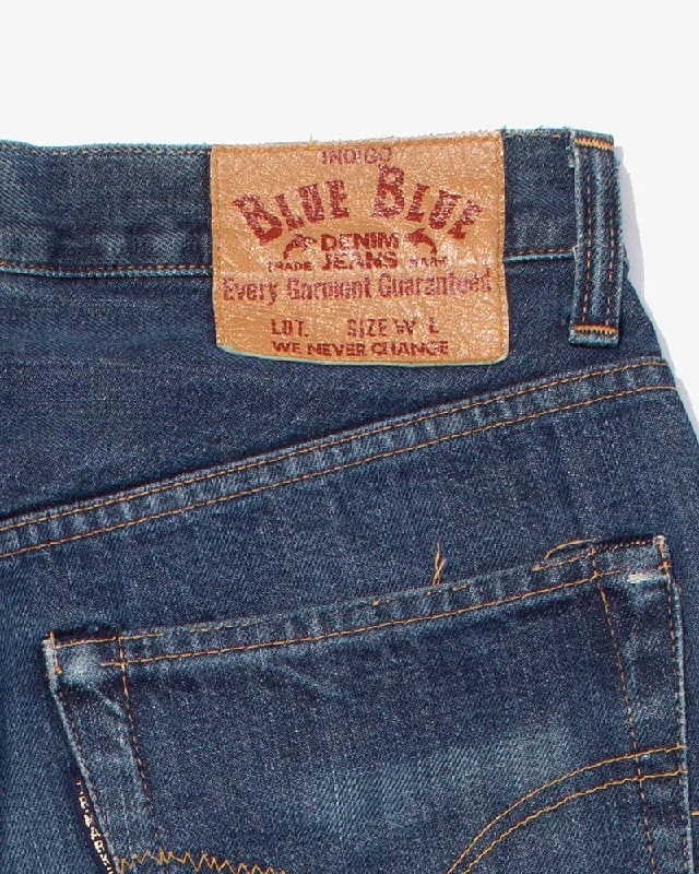 Men's lightweight work pants-Japanese Repro Denim Jeans, Blue Blue Brand, Selvedge Denim, 2 - 31" x 36"