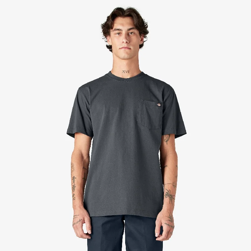 Men's super-soft jersey t-shirt-Dickies Men's Heavyweight Short Sleeve Pocket T-Shirt_Charcoal