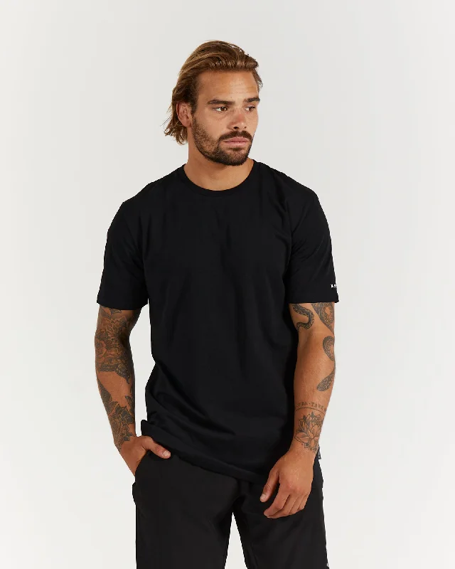 Men's organic cotton t-shirt-SYDNEY PITCH TEE - BLACK