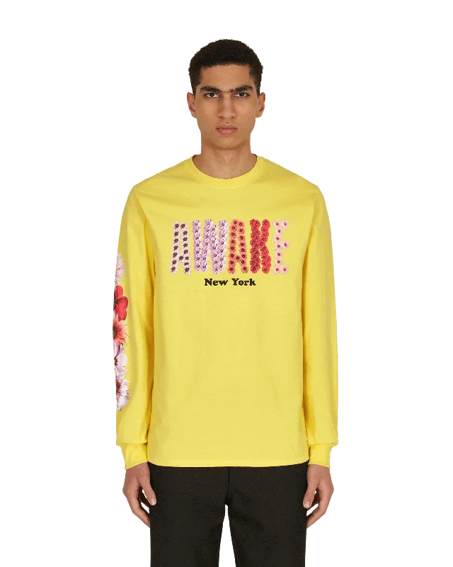 Men's classic fit t-shirt-Bloom Logo Longsleeve T-Shirt Yellow