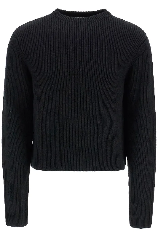 Men's pajama knit-Rier Men's Ribbed Wool Pullover Sweater