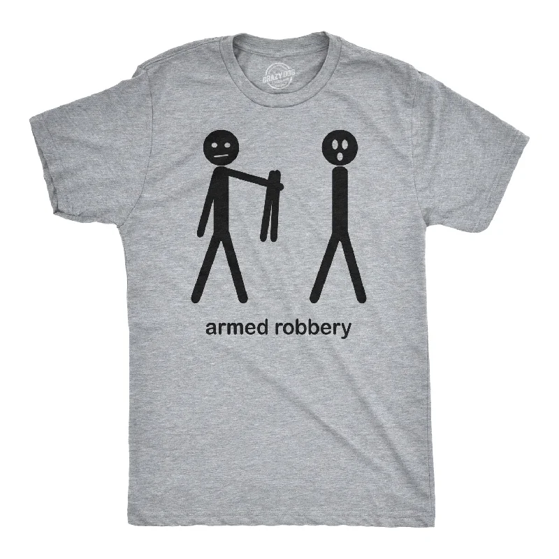 Men's relaxed fit t-shirt-Armed Robbery Stick Figure Men's T Shirt