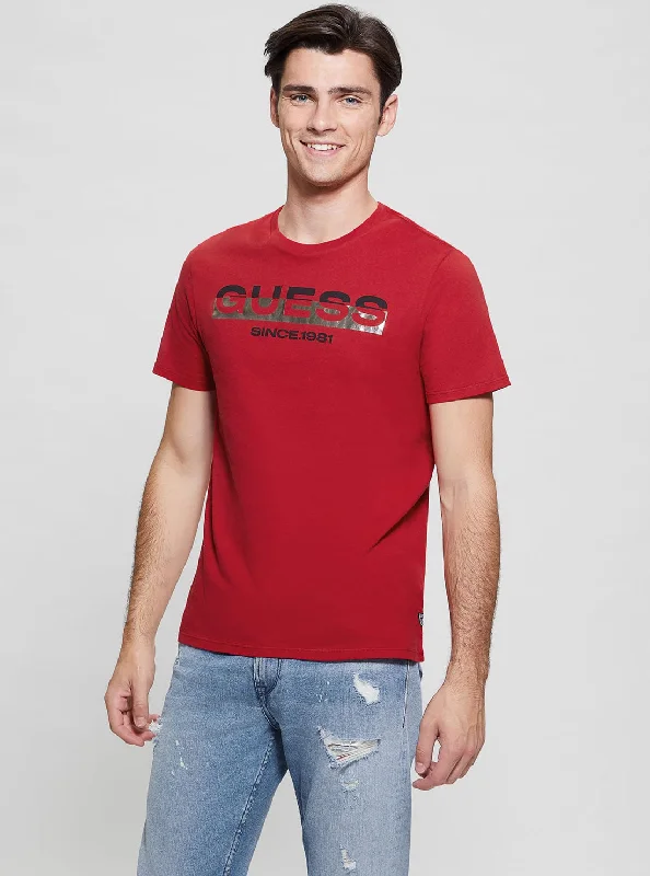 Men's fashion-forward t-shirt-Eco Red Foil Logo Short Sleeve T-Shirt