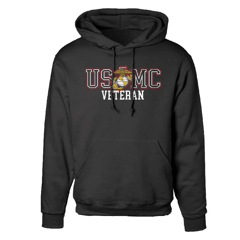 Men's eco-conscious hoodie-Bold USMC Veteran Hoodie