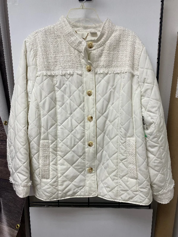 Men's gym-ready softshell jacket-Jacket Puffer & Quilted By Chicos In White, Size: 4