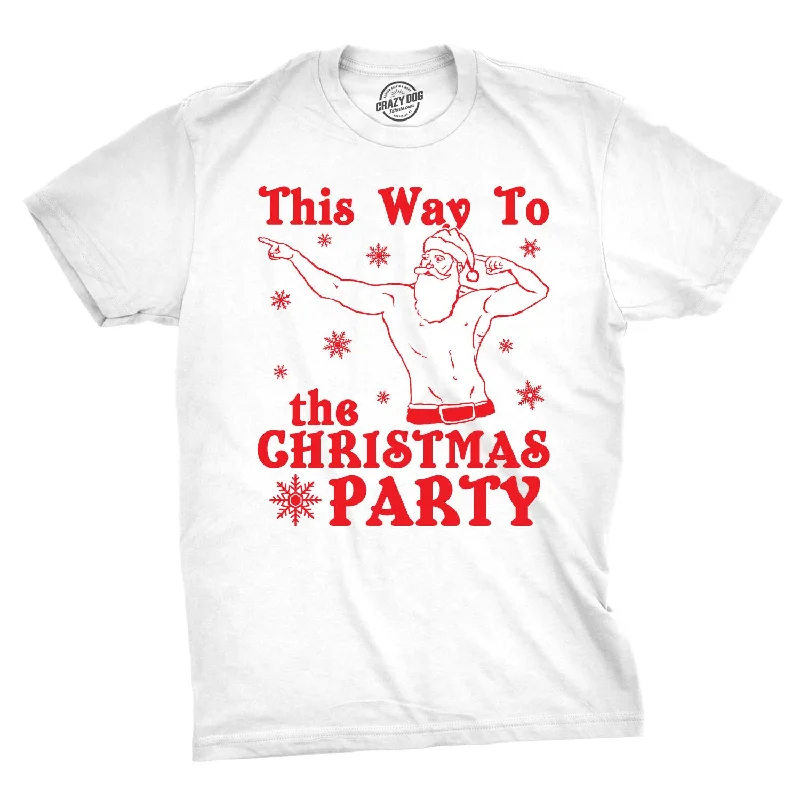 Men's silky-soft t-shirt-This Way To The Christmas Party Men's T Shirt