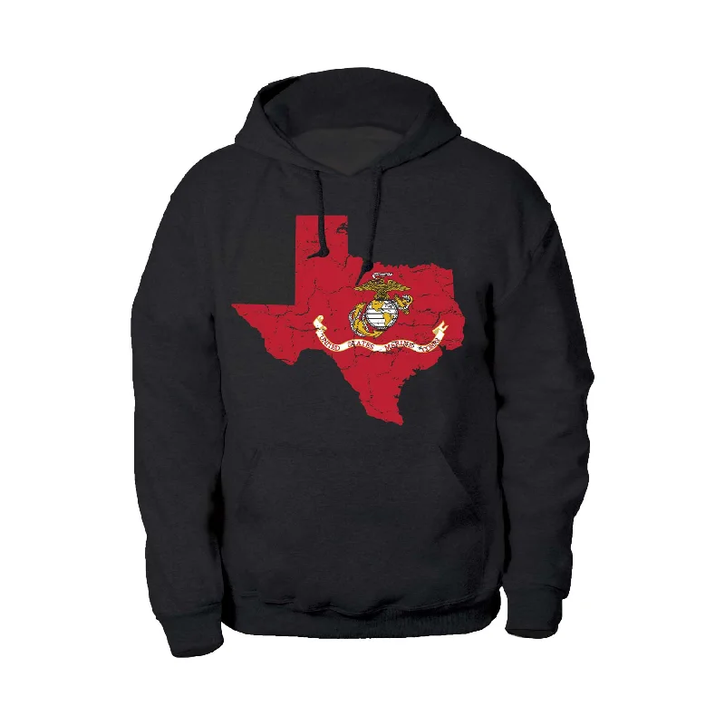 Men's pre-washed hoodie-USMC Flag Choose Your State Hoodie