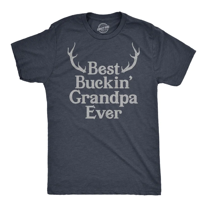 Men's lightweight travel t-shirt-Best Buckin' Grandpa Men's T Shirt